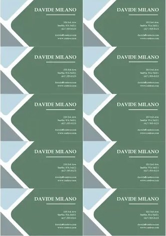 Cartes de visite, Exemple de support